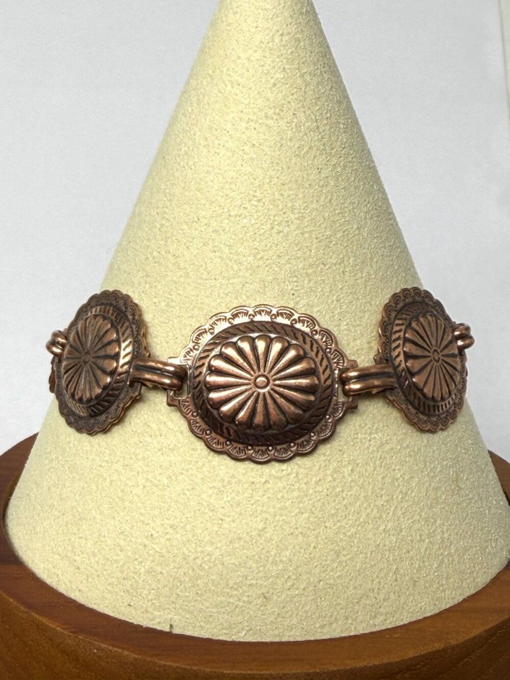 Sunrise Copper Concho Bracelet 7” Southwest Navajo Native American Style 13.7gr